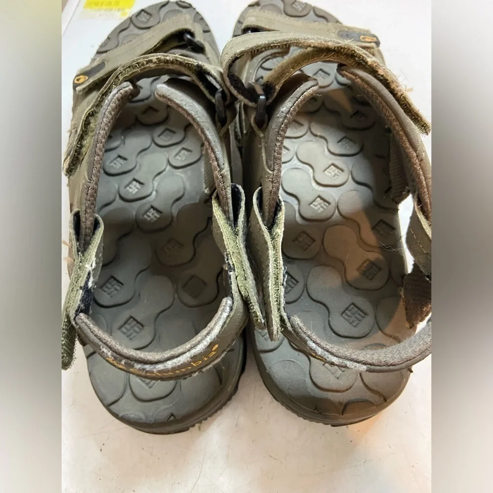 Columbia Mens Interchange Green Leather Flat Comfort Sports Sandals Shoes Sz 12